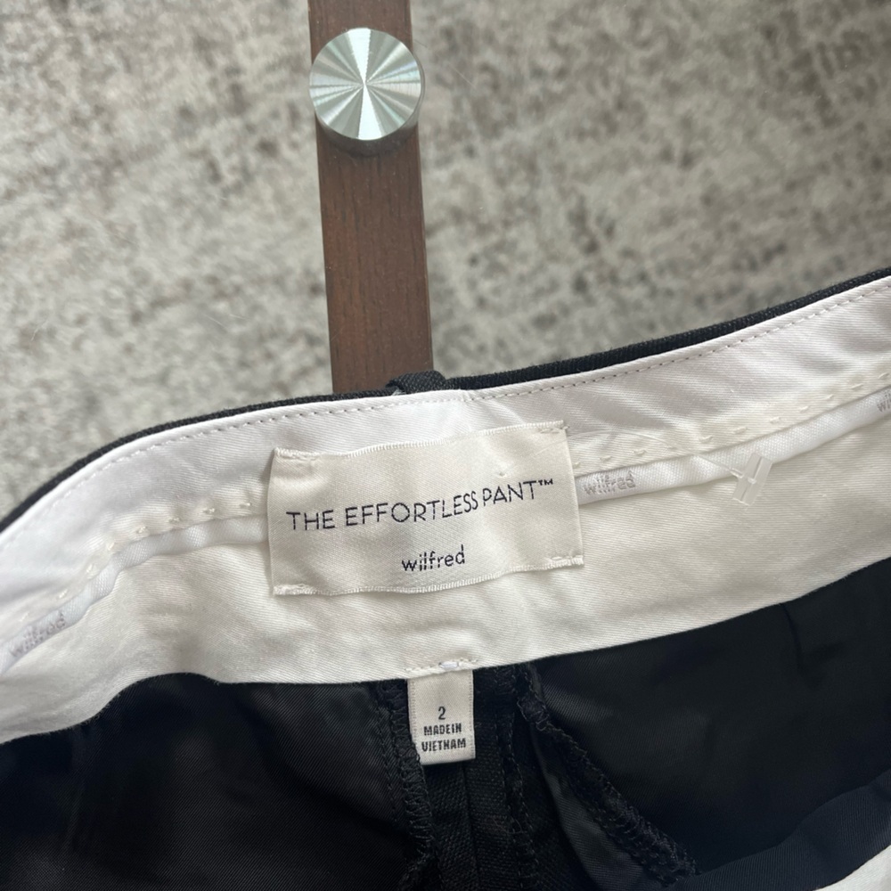 Aritzia Wilfred The Effortless Pant™ Linen Black High-Waisted Wide-leg Size 2 - Picture 13 of 16